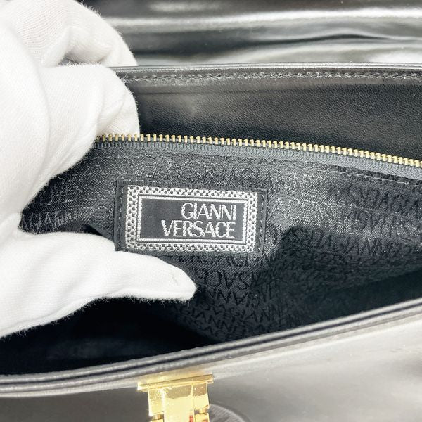 Gianni Versace（ジャンニ・ヴェルサーチ） サンバースト コンビ ヴィンテージ ハンドバッグ レザー レディース  20230809