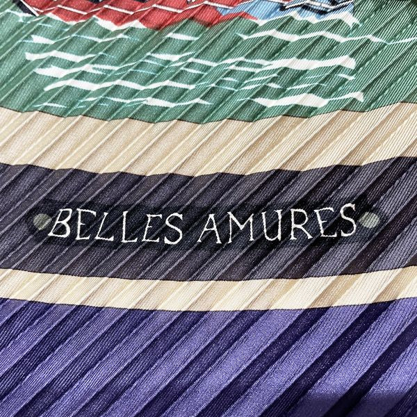 HERMES CARRE BELLES AMURES Sailing Aesthetics Sailing Ship Lighthouse Women's Scarf Purple [Used B/Standard] 20414777