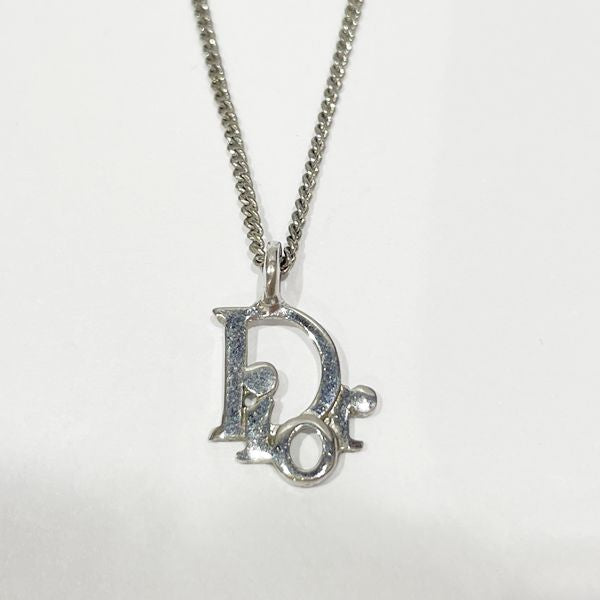 Christian Dior Vintage Logo Metal Women's Necklace Silver [Used B/Standard] 20414796