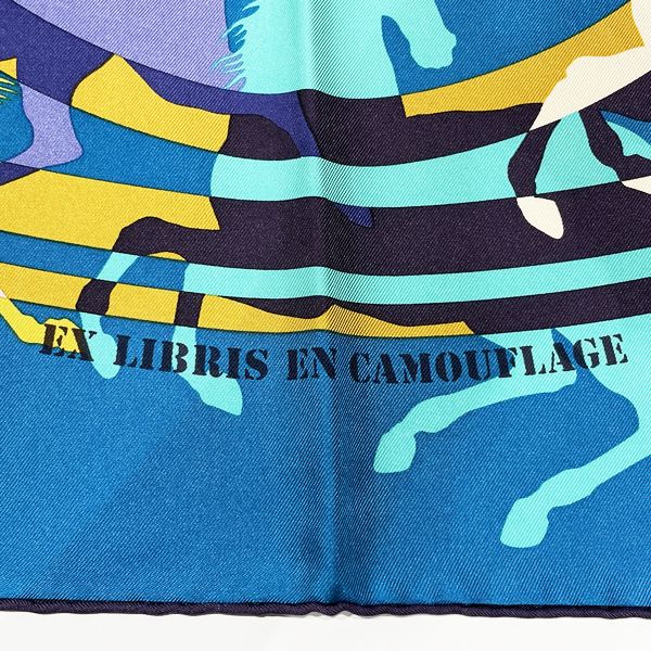 HERMES カレ90 EX LIBRIS EN CAMOUFLAGE エクスリブリスのカモフラージュ スカーフ
