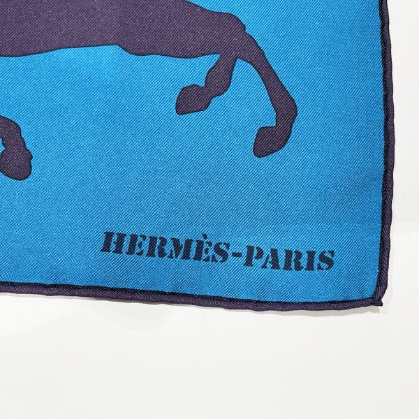 HERMES Hermes CARRE 90 EX LIBRIS EN CAMOUFLAGE Ex Libris Camouflage Women's Scarf Blue [Used AB/Slightly Used] 20414802