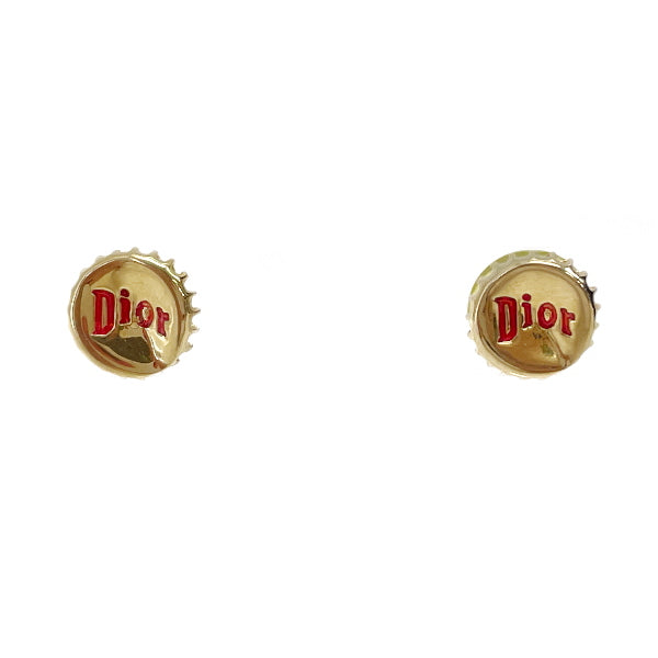 Christian Dior Vintage Logo Bottle Lid Pull Tab GP Women's Earrings Gold [Used AB/Slightly Used] 20414809