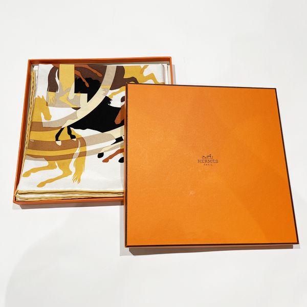 中古A/美品】HERMES エルメス カレ90 EX LIBRIS EN CAMOUFLAGE エクス