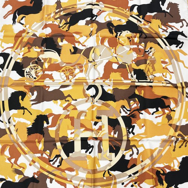 HERMES Hermes Carre 90 EX LIBRIS EN CAMOUFLAGE Ex Libris Camouflage Women's Scarf Multicolor [Used A/Good Condition] 20414813