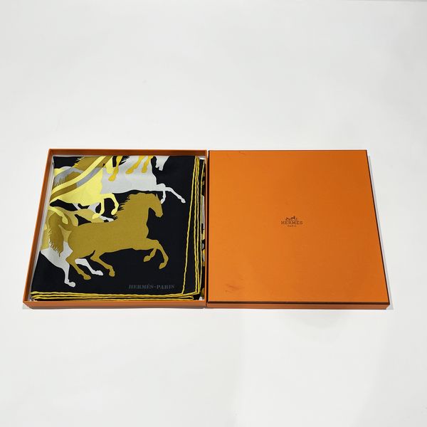 中古A/美品】HERMES エルメス カレ90 EX LIBRIS EN CAMOUFLAGE エクス