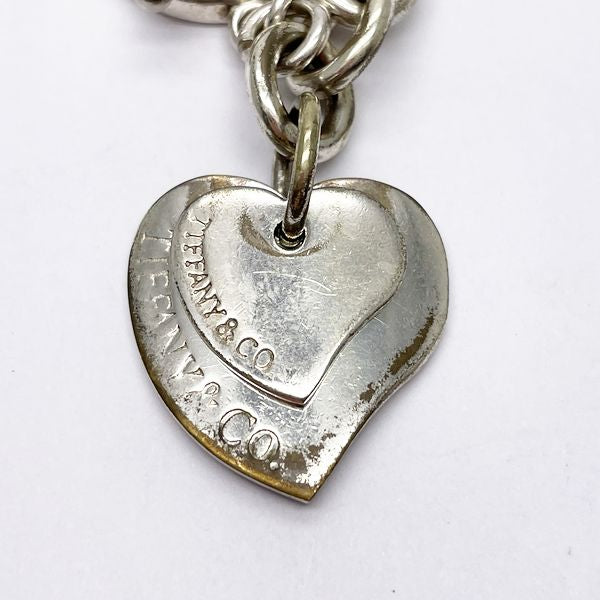 TIFFANY&amp;Co. Vintage Double Heart Toggle Necklace Silver 925 Women's [Used B] 20230724