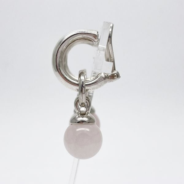 TIFFANY&amp;Co. Rose Quartz Ball Hoop Earrings Silver 925 Women's 20230705