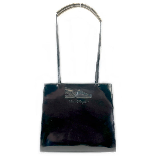 Salvatore Ferragamo Logo Square Tote Bag Shoulder Bag Leather/Vinyl Women's [Used B] 20230728