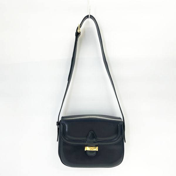 CELINE Blason Metal Vintage Shoulder Bag Leather Women's 20230807