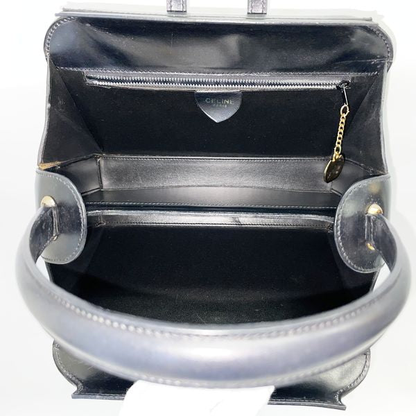 CELINE Rare Macadam Logo Top Handle Vintage Handbag Leather Ladies 20230810
