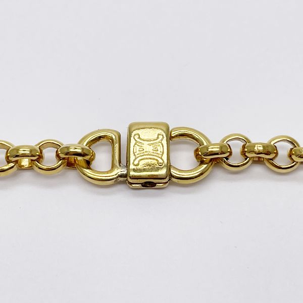 CELINE Vintage Macadam Triomphe Blason Old Long GP Women's Necklace Gold [Used AB/Slightly Used] 20415724