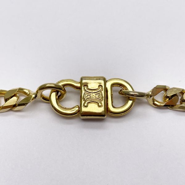 CELINE Vintage Macadam Blason Triomphe Kihei Chain GP Women's Necklace Gold [Used AB/Slightly Used] 20415725