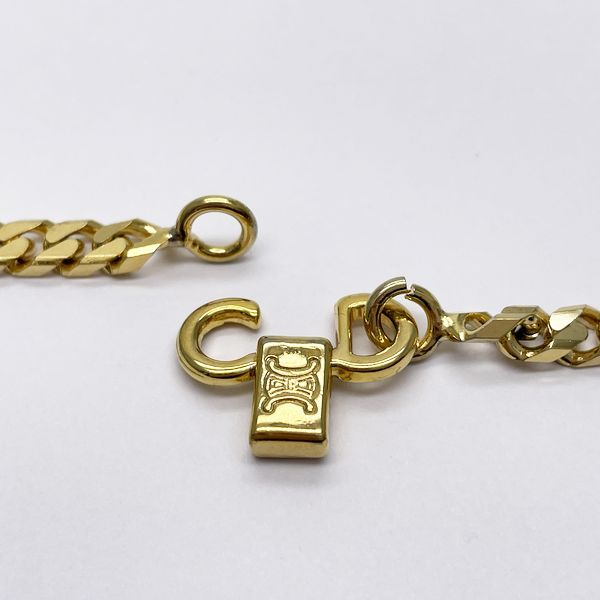 CELINE Vintage Macadam Blason Triomphe Kihei Chain GP Women's Necklace Gold [Used AB/Slightly Used] 20415725