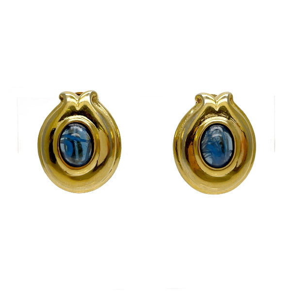FENDI Vintage Color Stone GP Women's Earrings Gold x Blue [Used AB/Slightly Used] 20415726
