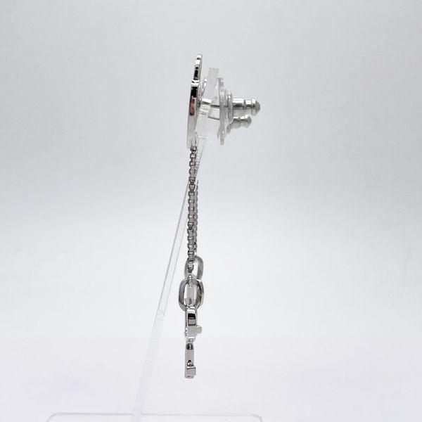 Christian Dior 复古 D 徽标心形 Cadena 钥匙链耳钉摆动金属女士耳环 银色 [二手 AB/轻微二手] 20415732