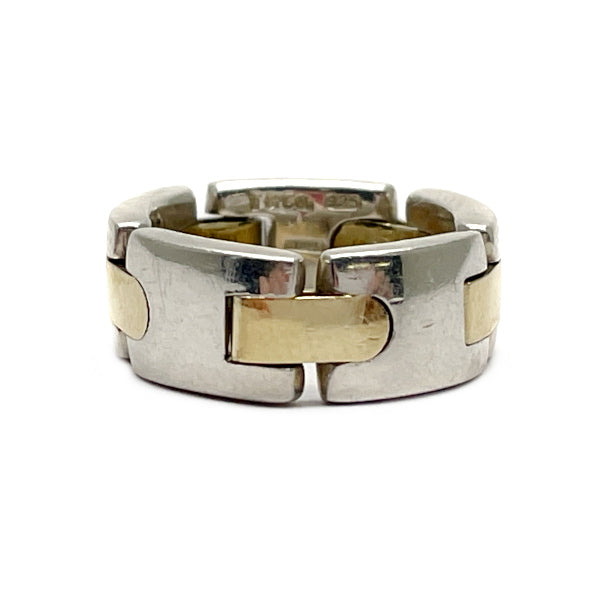 TIFFANY&amp;Co. Vintage Chain Combi No. 8 Ring Silver 925/K18 Yellow Gold Women's [Used B] 20230724