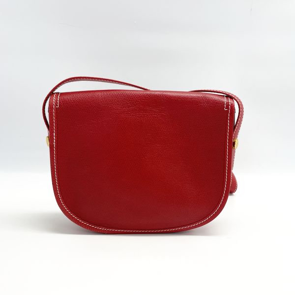LOEWE Anagram Half White Stitch Vintage Shoulder Bag Leather Women's [Used AB] 20230807