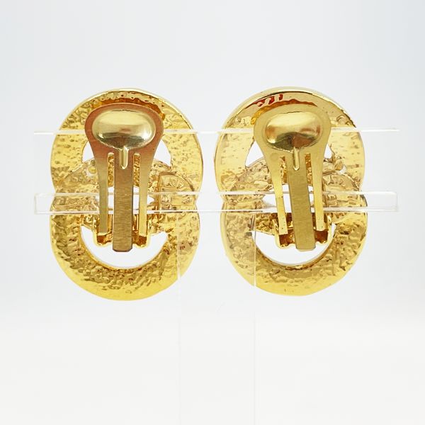 CELINE Double Circle Logo Vintage Earrings GP Women's [Used AB] 20230719