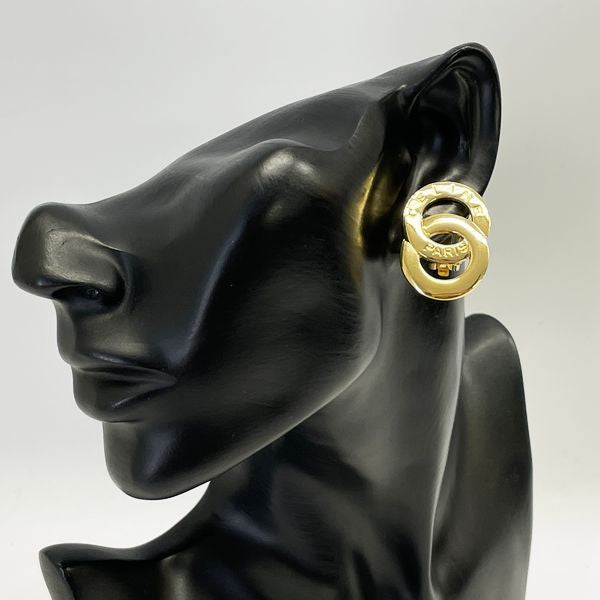 CELINE Double Circle Logo Vintage Earrings GP Women's [Used AB] 20230719