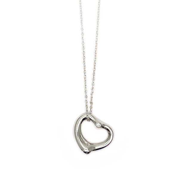 TIFFANY&amp;Co. Tiffany Open Heart 2P Diamond Silver 925 Women's Necklace [Used B/Standard] 20416307