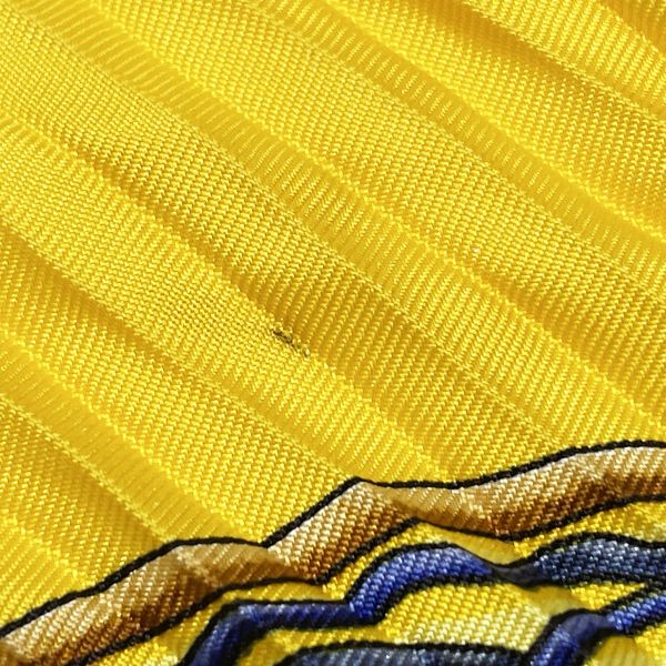 HERMES Pleated CARRE Festival Women's Scarf Yellow [Used B/Standard] 20416809