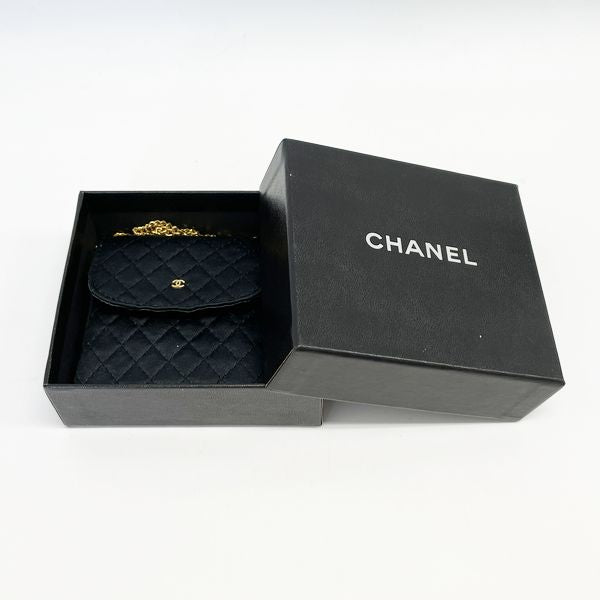 CHANEL Vintage Mini Mini Matelasse Chain Micro Pochette G Hardware Women's Pouch Black [Used AB/Slightly Used] 20416813