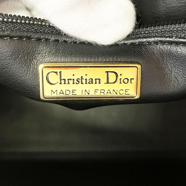 【中古AB/使用感小】Christian Dior クリスチャンディオール ヴィンテージ CDロゴ プレート 2WAY トップハンドル レディース ハンドバッグ ブラック  
 20416832