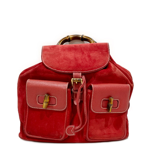 GUCCI Gucci Vintage Bamboo Women's Backpack/Daypack 003.58.0016 Red [Used B/Standard] 20416857