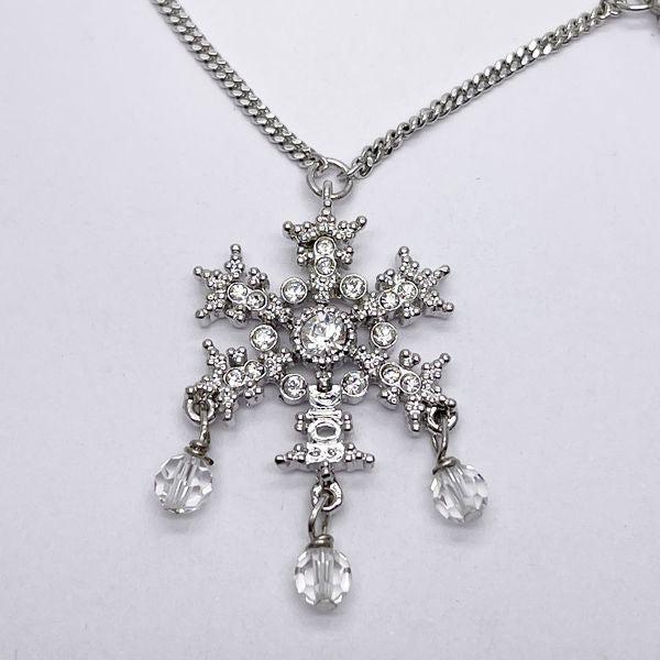 Christian Dior Logo Snowflake Motif Snowflake Vintage Bracelet Metal/Rhinestone Women's [Used AB] 20230829