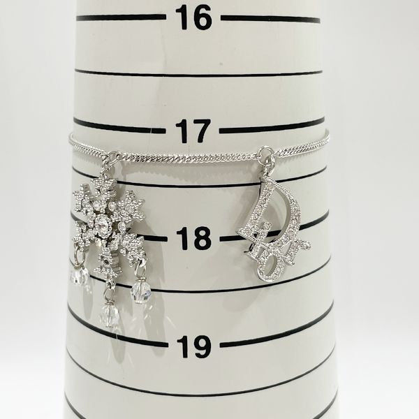 Christian Dior(クリスチャンディオール) ロゴ 雪の結晶モチーフ スノーフレイク ヴィンテージ ブレスレット メタル/ラインストーン レディース【中古AB】20230829