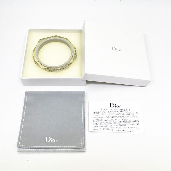 Christian Dior(クリスチャンディオール) ロゴ ラインストーン  バングル プラスチック/メタル レディース【中古B】20230724