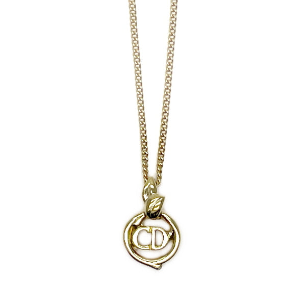 Christian Dior CD Logo Round Vintage Necklace GP Women's [Used AB] 20230808
