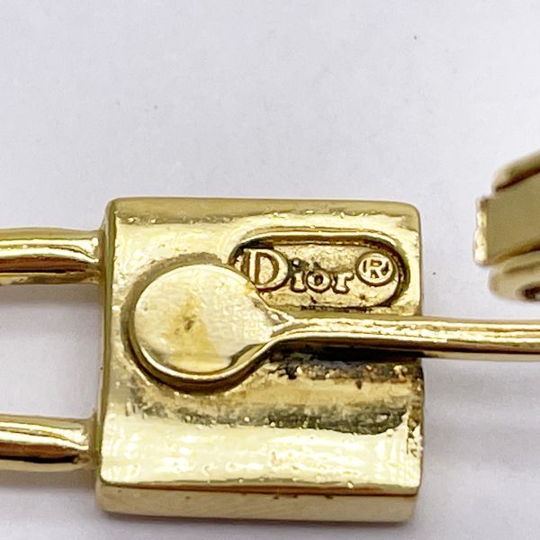 Christian Dior Logo Cadena Padlock Padlock Vintage Earrings GP Women's [Used B] 20230801