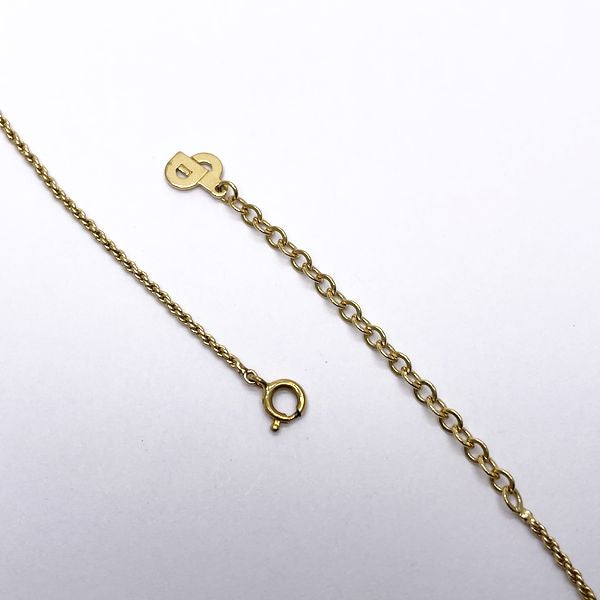 Christian Dior CD Logo Twist Drop Motif Vintage Necklace GP Women's [Used AB] 20230808