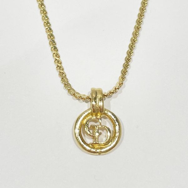 Christian Dior Vintage CD Logo Mini Round GP Women's Necklace Gold [Used AB/Slightly Used] 20416915