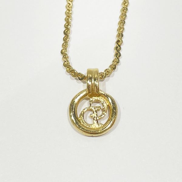 Christian Dior Vintage CD Logo Mini Round GP Women's Necklace Gold [Used AB/Slightly Used] 20416915