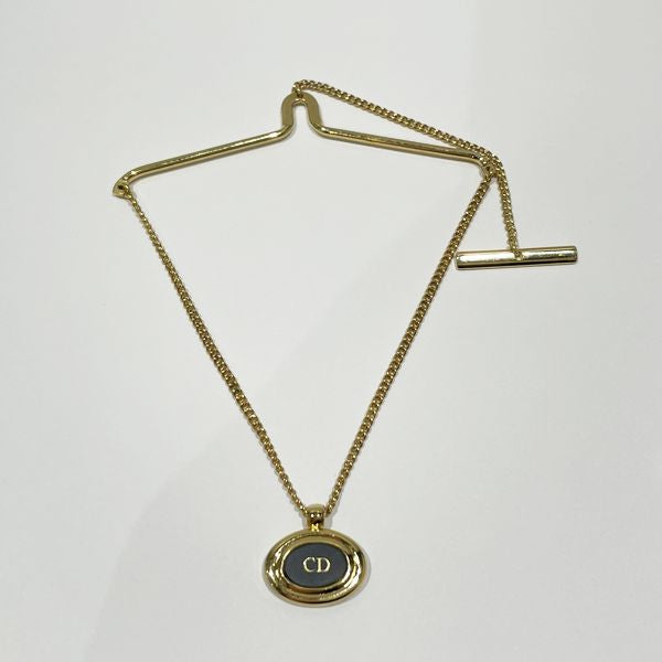 Christian Dior 复古 CD 徽标椭圆形领带链女式领带别针金色 [二手 AB/轻微二手] 20416946