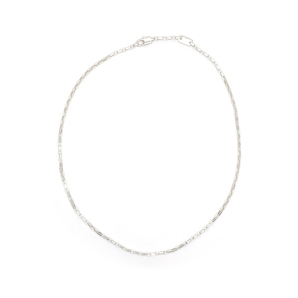 GUCCI Fine Square Chain Venetian Simple Necklace Silver 925 Unisex [Used B] 20231102