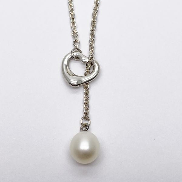TIFFANY&amp;Co. Tiffany Open Heart 1P Pearl Lariat Silver 925 Women's Necklace [Used B/Standard] 20416976
