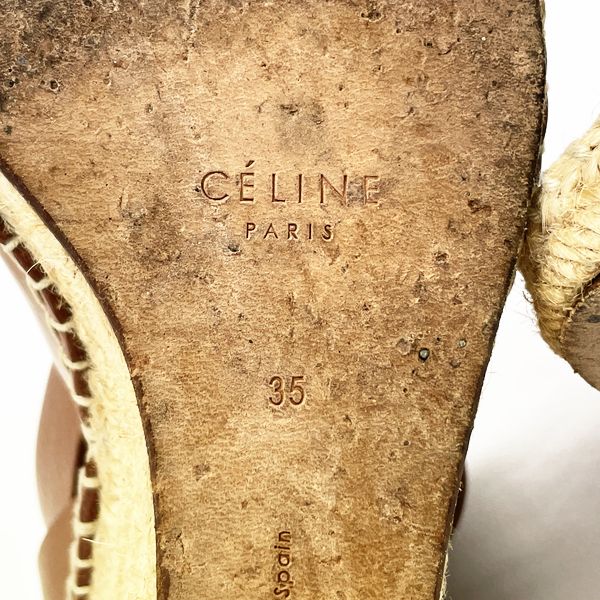 CELINE Wedge Mule Sandals Sandals Leather/Wedge Women's [Used B] 20230707