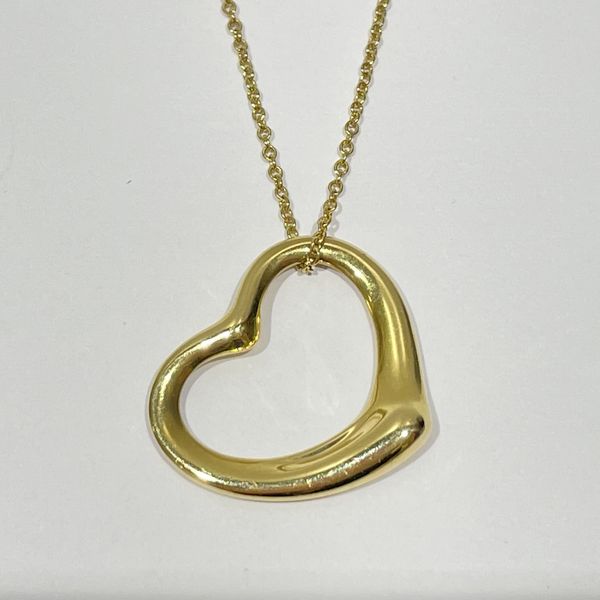 TIFFANY&amp;Co. Elsa Peretti Open Heart Necklace K18 Yellow Gold Women's [Used AB] 20231220