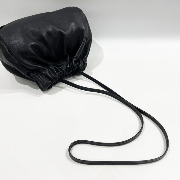JIL SANDER [2022AW] Scrunch Small Drawstring Women's Shoulder Bag J08WD0023P Black [Used A/Good Condition] 20417366