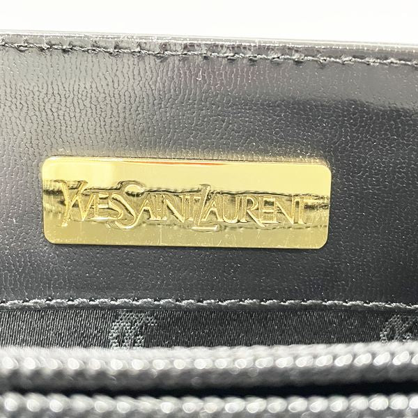 YVES SAINT LAURENT Logo Plate Square Vintage Tote Bag Leather Women's [Used AB] 20230824