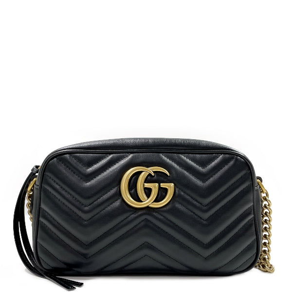 GUCCI Gucci GG Marmont Quilted Small Diagonal Shoulder Crossbody Chain Women's Shoulder Bag 447632 Black [Used A/Good Condition] 20417380
