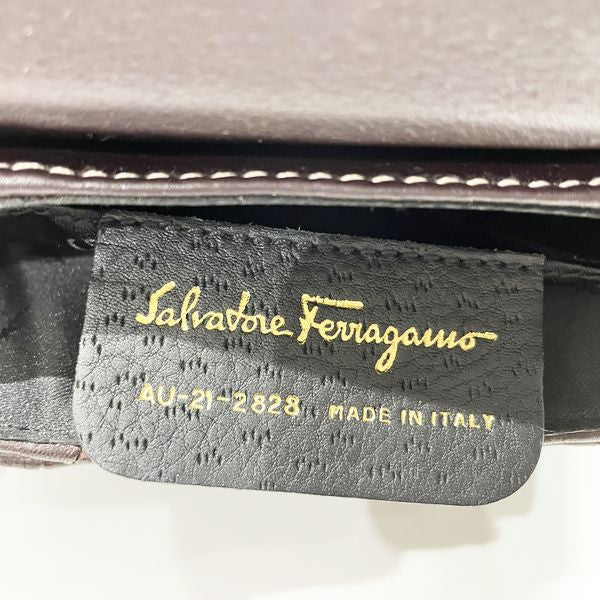 Salvatore Ferragamo Gancini Rock Square Vintage Shoulder Bag Leather Women's [Used AB] 20230824