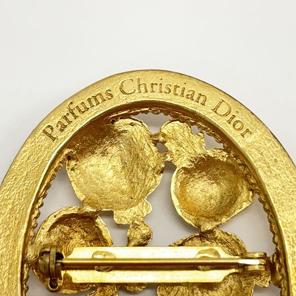 Christian Dior 香水モチーフ パフューム パルファム オーバル 楕円 ブローチ GP