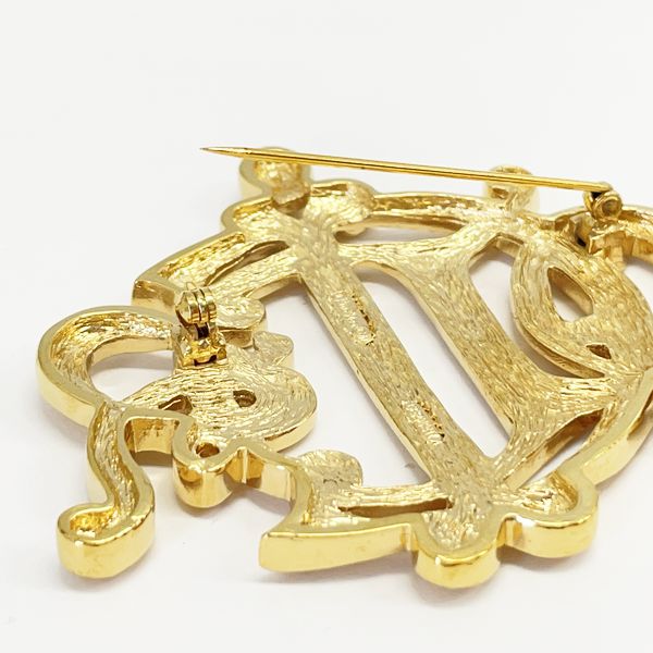 Christian Dior Vintage Logo Emblem Pin GP Women's Brooch Gold [Used AB/Slightly Used] 20417415