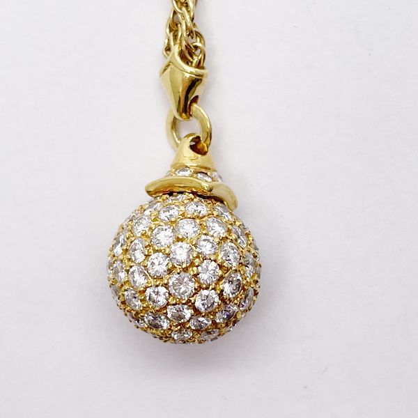 Carrera y Carrera [Rare] Ball Diamond Lariat Necklace K18 Yellow Gold Women's [Used B] 20231102