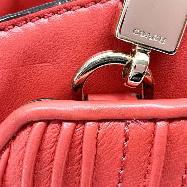 COACH Madison Pintuck Minetta with plate 2WAY 27888 Handbag Leather Women's [Used AB] 20230727