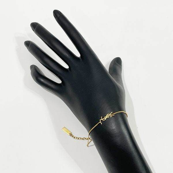 SAINT LAURENT PARIS YSL Logo Monogram Chain GP Women's Bracelet Gold [Used AB/Slightly Used] 20417643